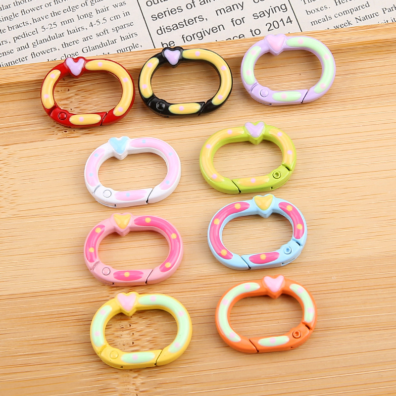 Diy Jewelry Accessories Alloy Color Paint Korean Version Love Oval Hand-painted Dots