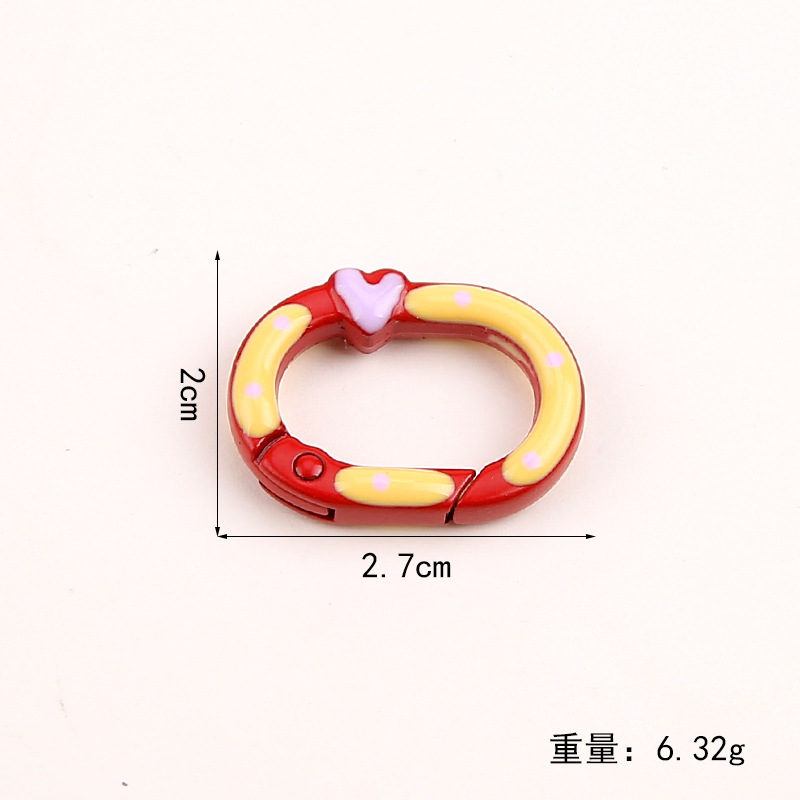 Diy Jewelry Accessories Alloy Color Paint Korean Version Love Oval Hand-painted Dots