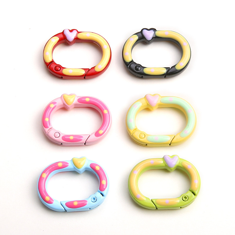 Diy Jewelry Accessories Alloy Color Paint Korean Version Love Oval Hand-painted Dots