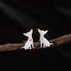European and American Stainless Steel Zodiac Puppy Earrings Ins Style Small Fashion Cute