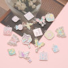 Alloy Matte Silver Tianguan Blessing Overnight Peach Blossom Oil Pendant Diy Bracelet