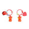 Colorful Cute Transparent Cartoon Resin Bear Bell Keychain Pendant Love Brand Jewelry