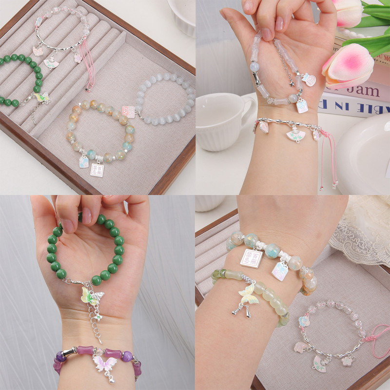 Alloy Matte Silver Oil Drop Pendant Butterfly Creative Necklace Accessories Handmade Diy