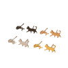 Korean Version Stainless Steel Small Animal Earrings Ins Girls Cute Butterfly Rabbit