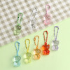 New Cute Creative Colorful Transparent Three-dimensional Bear Pendant Keychain Simple and