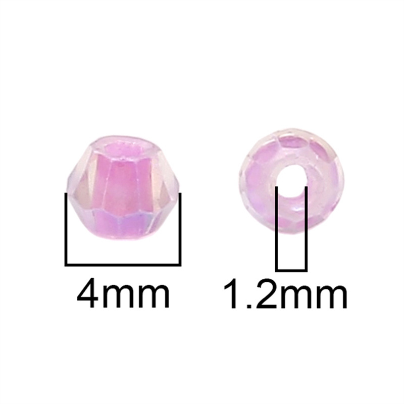 4mm Sectioned Colorful Rhombus Crystal Beads Glass Diy Handmade Loose Material Package