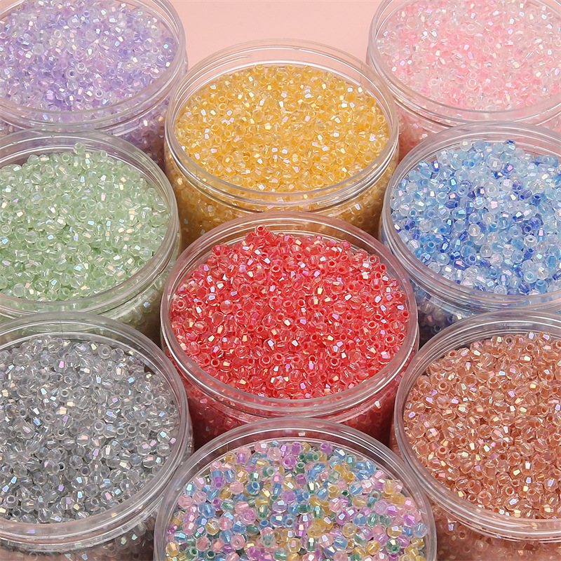 4mm Sectioned Colorful Rhombus Crystal Beads Glass Diy Handmade Loose Material Package