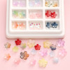 Glass Three-dimensional Medium Hole Gradient Cherry Blossom Beads Diy Handmade Bracelet