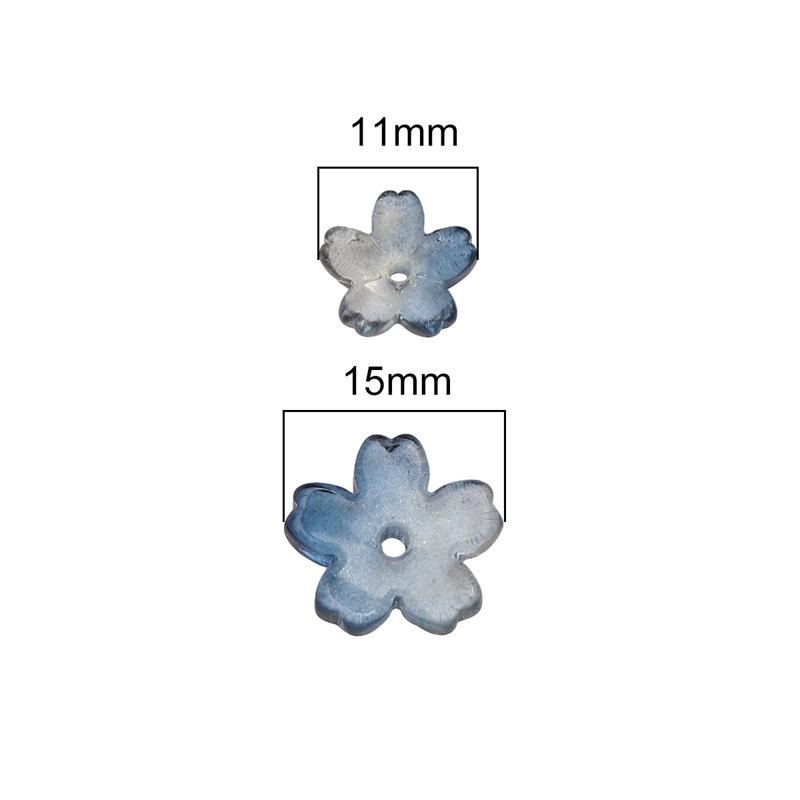 Glass Three-dimensional Medium Hole Gradient Cherry Blossom Beads Diy Handmade Bracelet