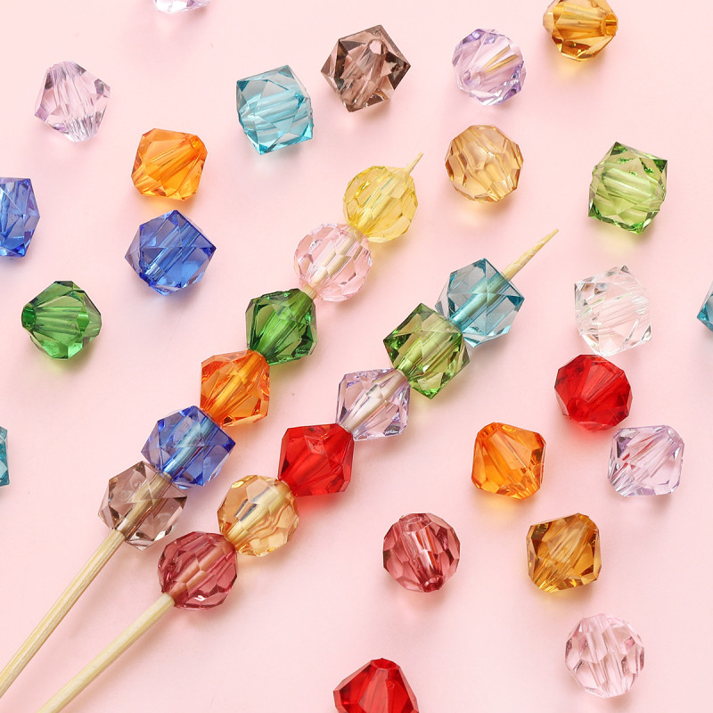 10mm Faceted Rhombus Crystal Beads Round Square Diy Handmade Loose Material Jewelry