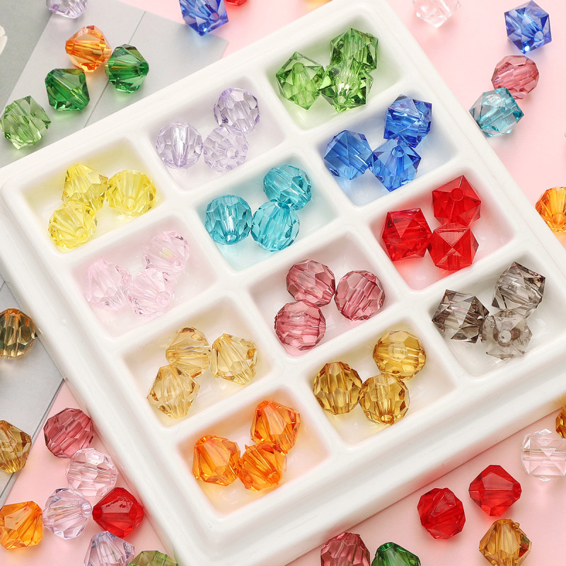 10mm Faceted Rhombus Crystal Beads Round Square Diy Handmade Loose Material Jewelry