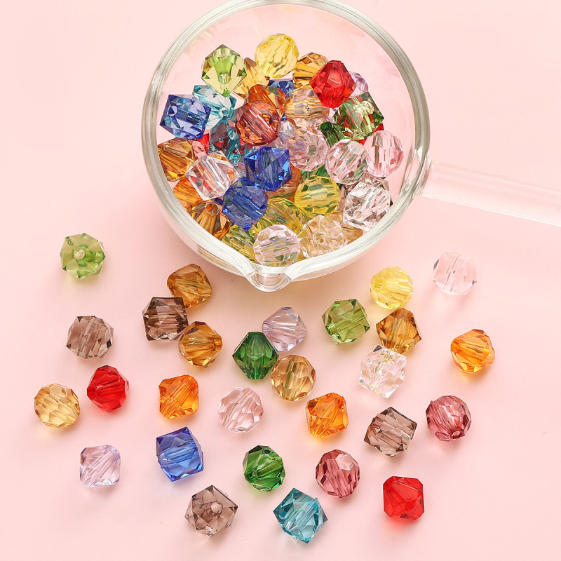 10mm Faceted Rhombus Crystal Beads Round Square Diy Handmade Loose Material Jewelry