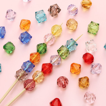 10mm Faceted Rhombus Crystal Beads Round Square Diy Handmade Loose Material Jewelry