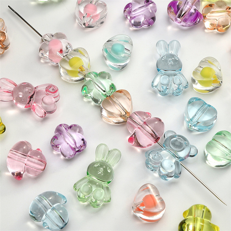 Acrylic Transparent Frosted Five-pointed Star Round Beads Diy Hair Accessories Headband
