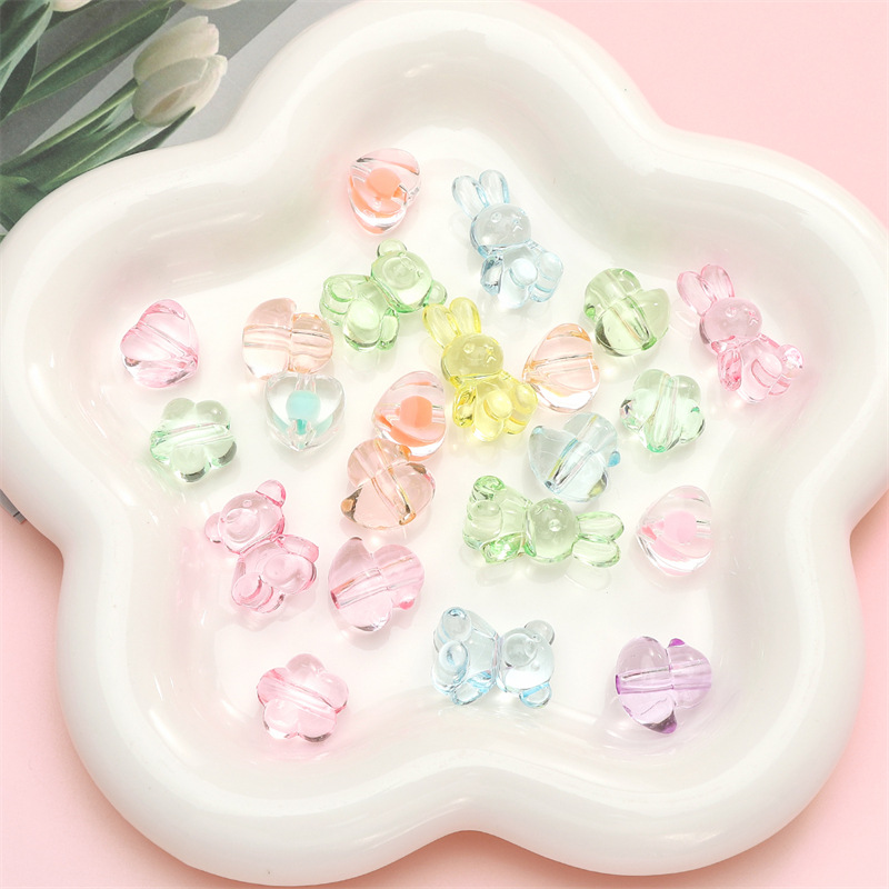 Acrylic Transparent Frosted Five-pointed Star Round Beads Diy Hair Accessories Headband