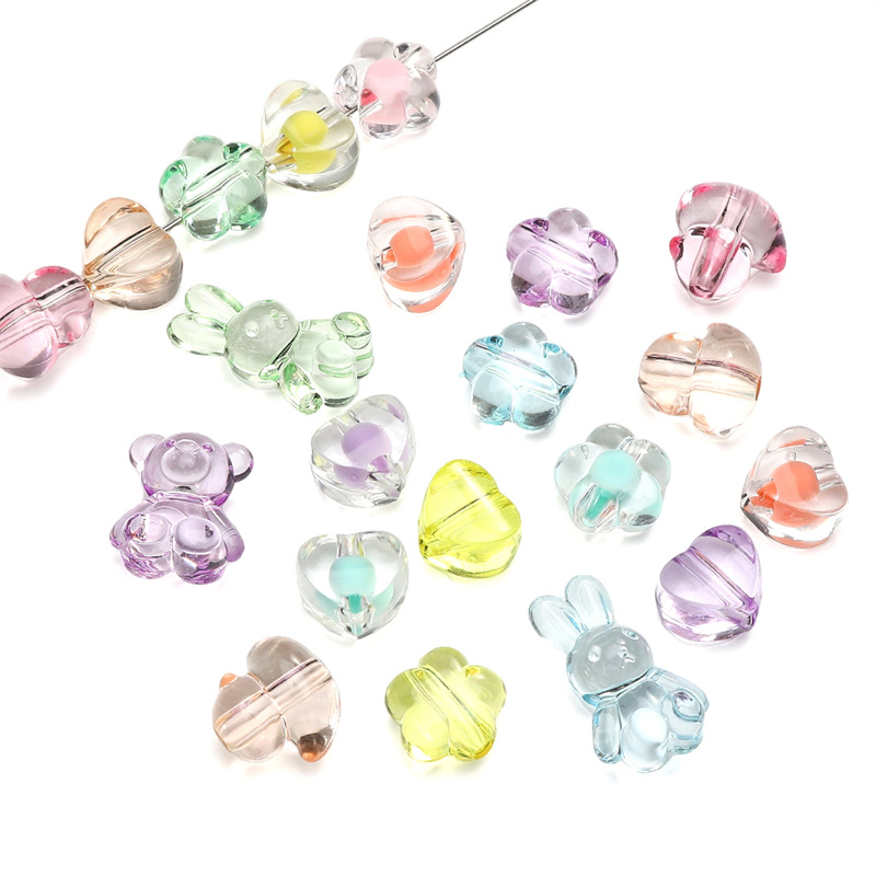 Acrylic Transparent Frosted Five-pointed Star Round Beads Diy Hair Accessories Headband