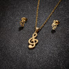Girls Music Series Stainless Steel Note Pendant Necklace Earrings Three-piece Jewelry Set