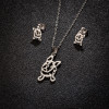 European and American Stainless Steel Jewelry Three-piece Animal Pug Chihuahua Gecko Bird