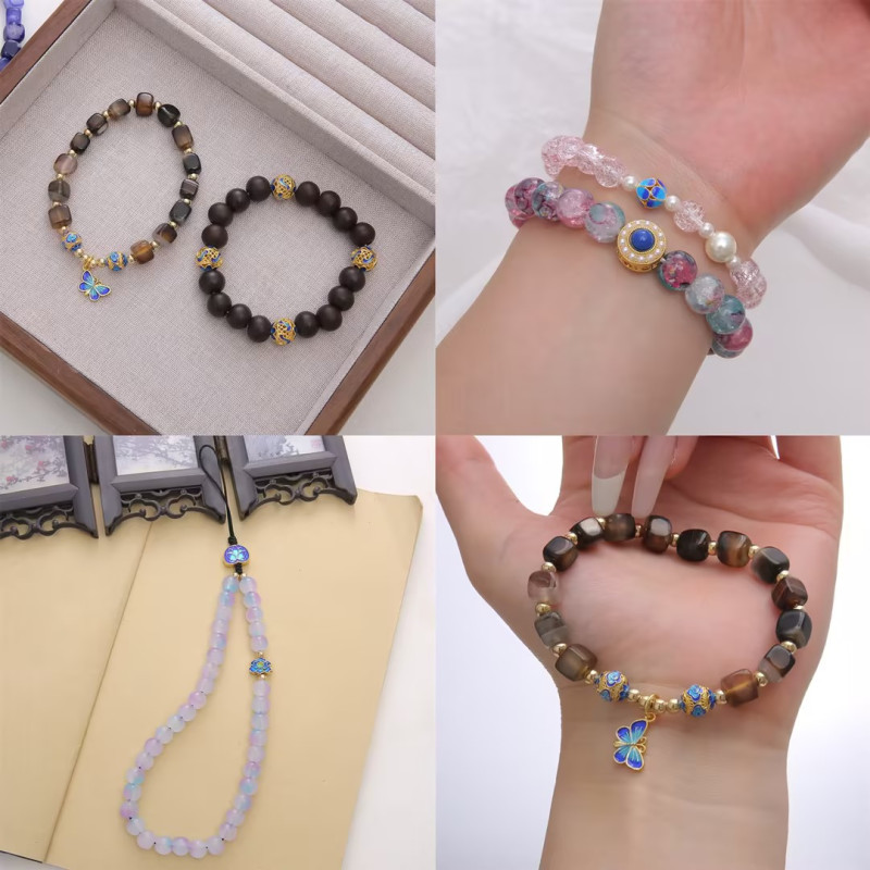 Copper 18k Cloisonné Jewelry Accessories Separated Beads Bead Bracelet Necklace Material