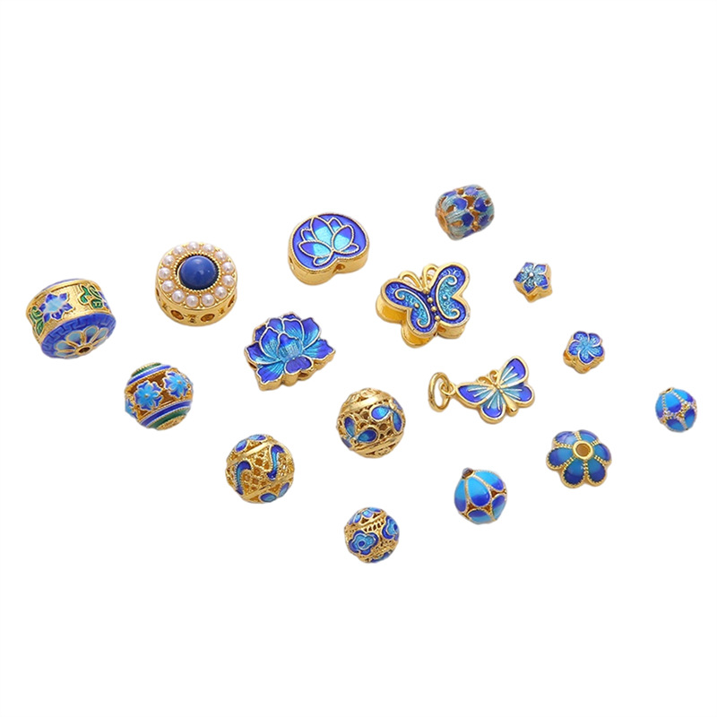 Copper 18k Cloisonné Jewelry Accessories Separated Beads Bead Bracelet Necklace Material