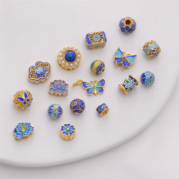 Copper 18k Cloisonné Jewelry Accessories Separated Beads Bead Bracelet Necklace Material