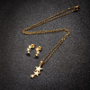 2025 Autumn and Winter New Stainless Steel Plant Stamen Flowers Palm Leaf Pendant