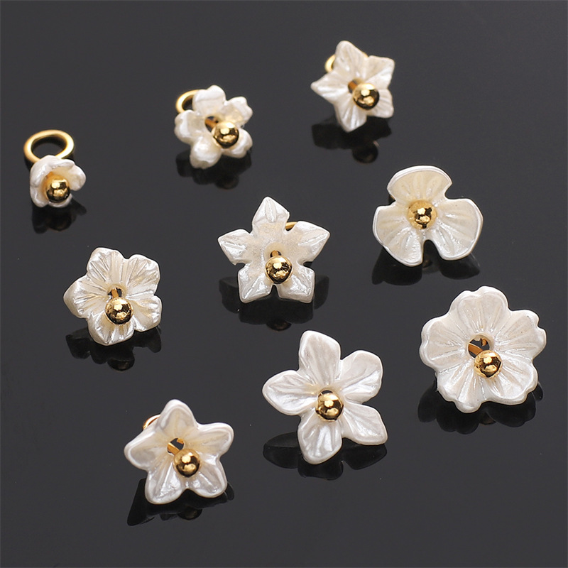 Resin Mini Flower Bauhinia Cherry Blossom Pendant Loose Beads Diy Handmade Necklace