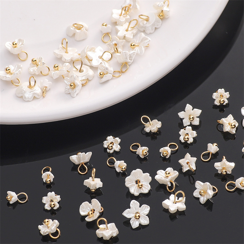 Resin Mini Flower Bauhinia Cherry Blossom Pendant Loose Beads Diy Handmade Necklace