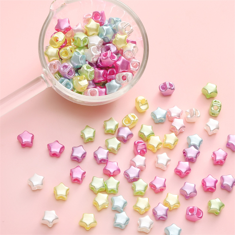 Acrylic Pearlescent Five-star Four-way Bead Pendant Accessories Handmade Diy Earrings