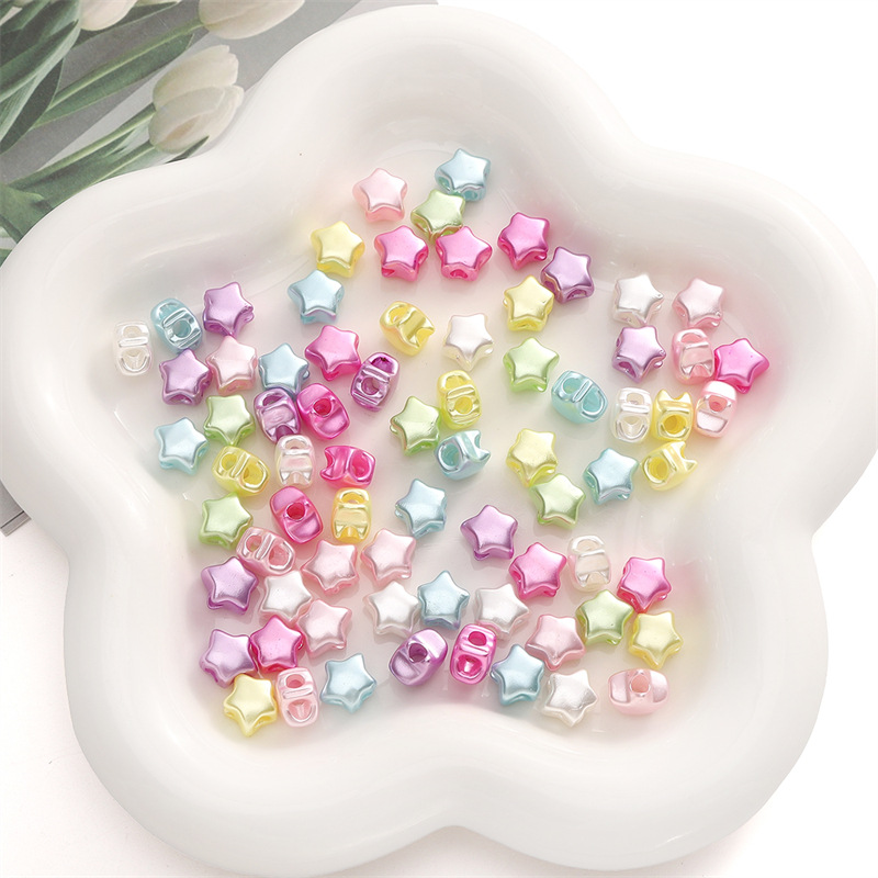 Acrylic Pearlescent Five-star Four-way Bead Pendant Accessories Handmade Diy Earrings