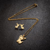 New Products in Stock Stainless Steel Niche Chihuahua Cute Animal Necklace Earrings