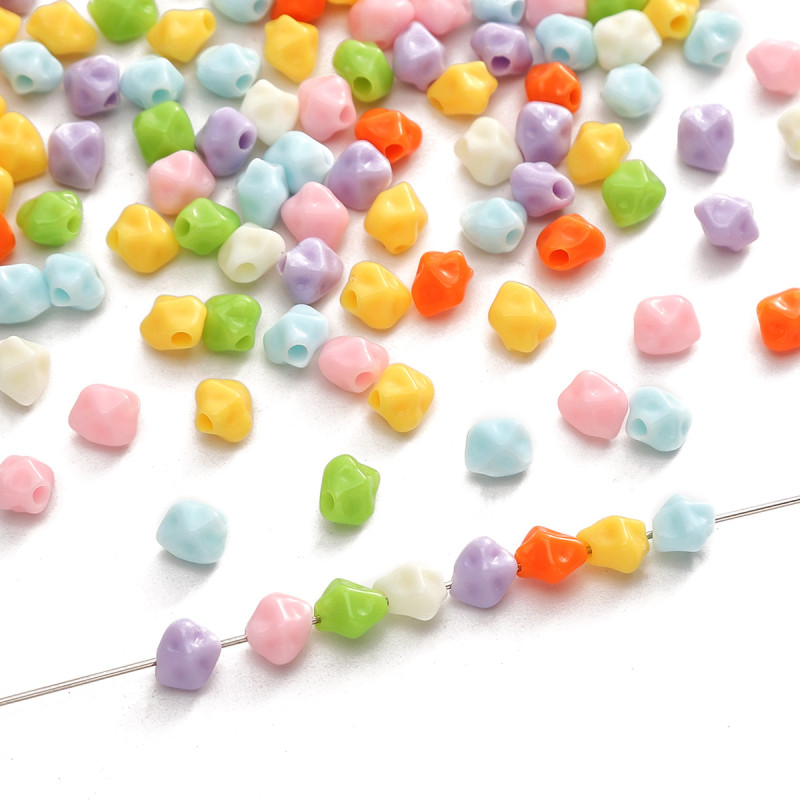 7*7 Acrylic Solid Color Beads Loose Carambola Diy Making Bracelet Mobile Phone Chain