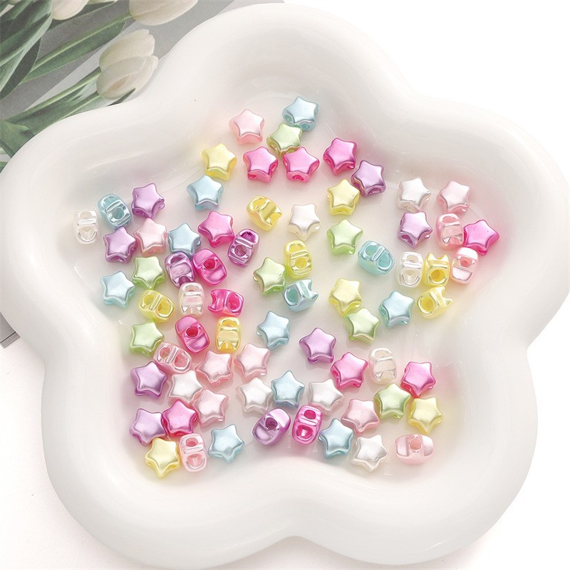 Acrylic Pearlescent Five-star Four-way Loose Beads Handmade Diy Bracelet Necklace Small