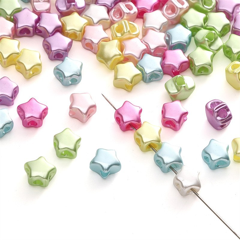 Acrylic Pearlescent Five-star Four-way Loose Beads Handmade Diy Bracelet Necklace Small