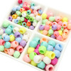 6-20mm Acrylic Ice Cream Color Large Hole Beads Hand String Mixed Loose Round Handmade