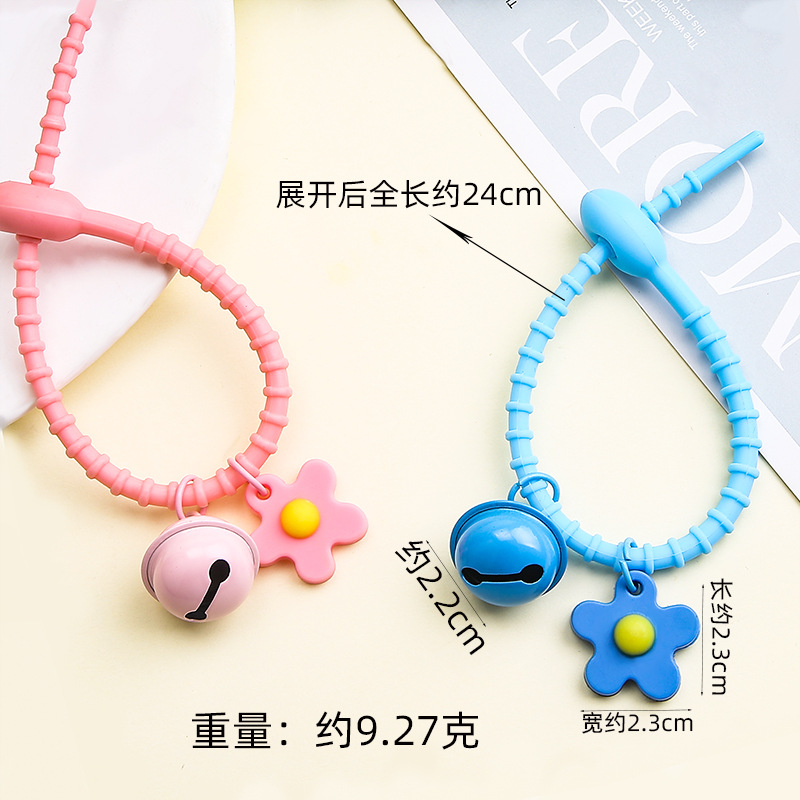 Colorful Silicone Rope Ties, Soft Rubber Flower Bell Accessories, Small Fresh and Simple