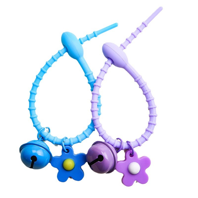 Colorful Silicone Rope Ties, Soft Rubber Flower Bell Accessories, Small Fresh and Simple