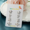 European and American Small Fresh Stainless Steel Bee Nest Earrings 4 Pairs of One Card