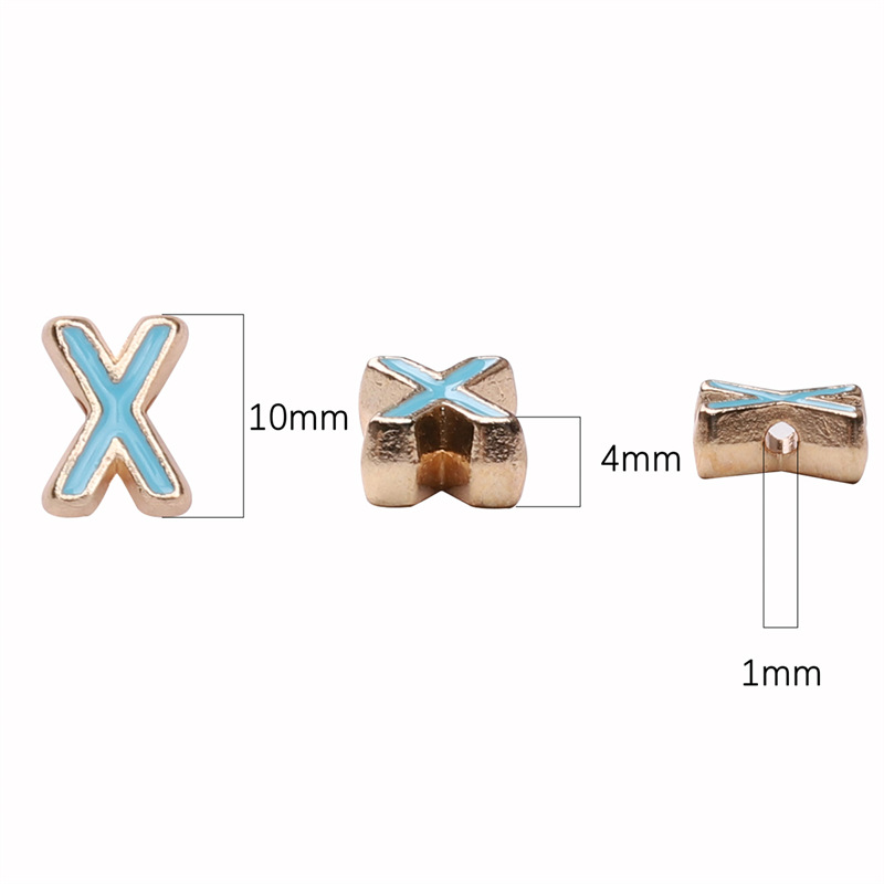 26 Letter Beads Alloy Color Dripping Handmade Diy Homemade Bracelet Jewelry Accessories