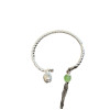 Retro Style Clear Water Green Open Bracelet Jingle Female Bell Sweet Ins High-end Sense