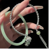 Retro Style Clear Water Green Open Bracelet Jingle Female Bell Sweet Ins High-end Sense