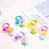 Colorful Small Fresh Acrylic Flower Keychain Pendant Spring Ring Jewelry Cute Student Bag