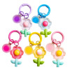 Colorful Small Fresh Acrylic Flower Keychain Pendant Spring Ring Jewelry Cute Student Bag