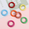 Alloy Spray Painted Colorful Round Key Chain Open Ring Spring Buckle Handmade Diy Mobile