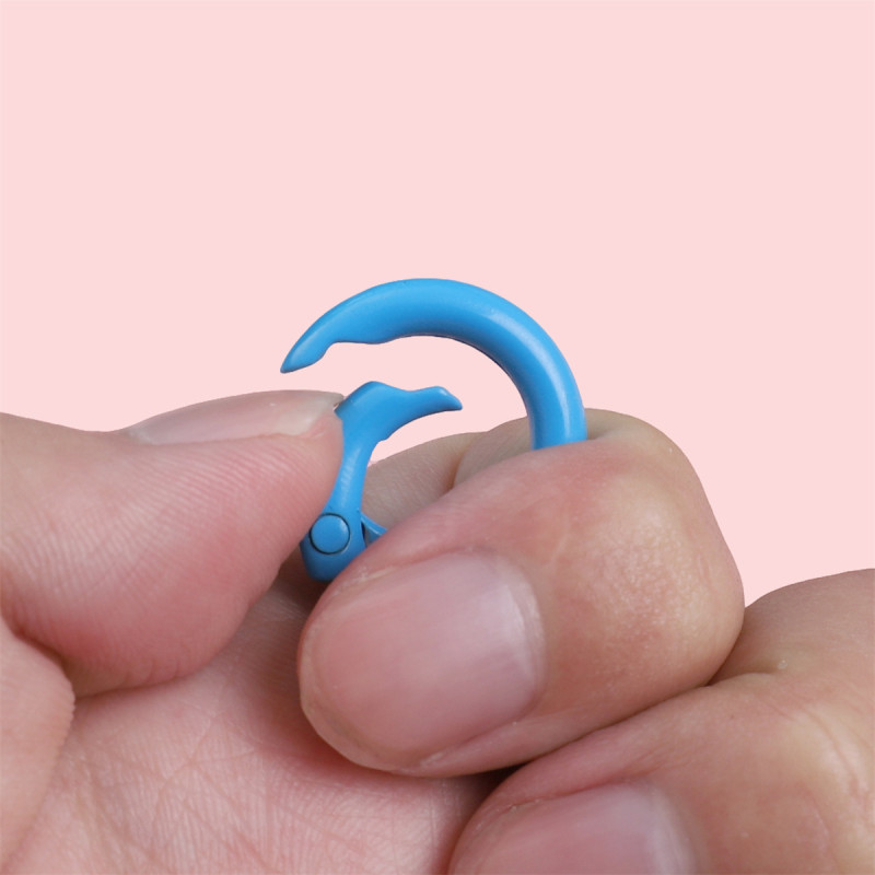 Alloy Spray Painted Colorful Round Key Chain Open Ring Spring Buckle Handmade Diy Mobile