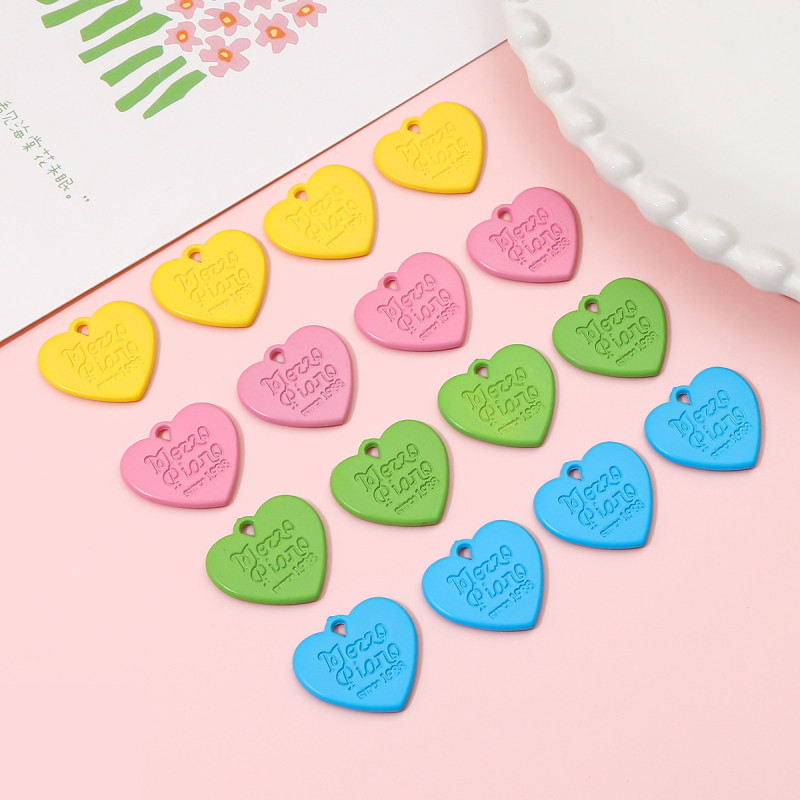 10 Acrylic English Love Tags Diy Handmade Earrings Mobile Phone Chain Pendant Accessories