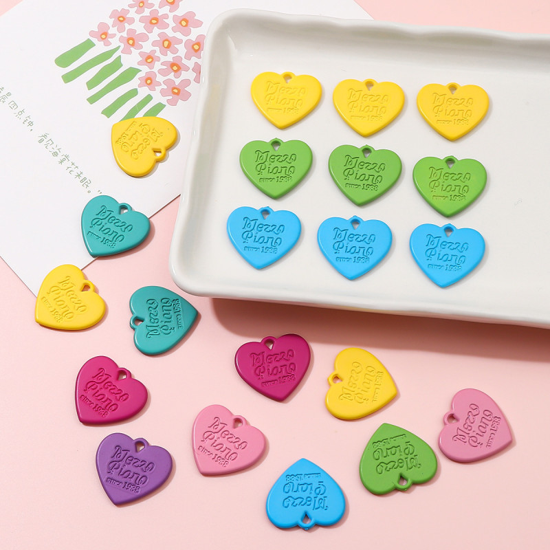 10 Acrylic English Love Tags Diy Handmade Earrings Mobile Phone Chain Pendant Accessories