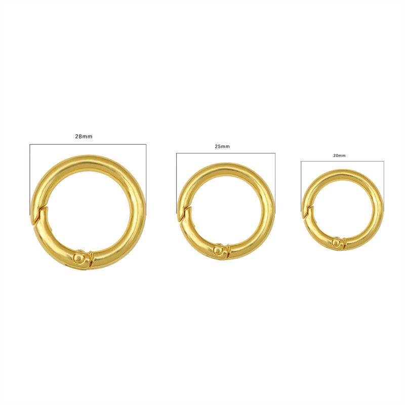 5 Alloy Open Spring Ring Round Buckle Keychains Handmade Diy Bag Hooks Mobile Phone Chain