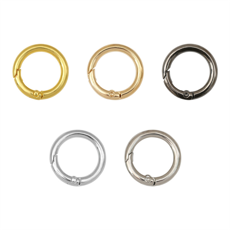 5 Alloy Open Spring Ring Round Buckle Keychains Handmade Diy Bag Hooks Mobile Phone Chain
