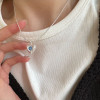 Blue Love Necklace for Women, High-end Girl, Sweet Niche Design, Hip-hop Stacked Ins